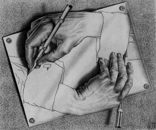 Escher - maini ce deseneaza - paradox
