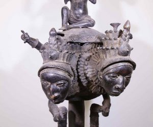 Cupa africana ceremoniala din bronz benin