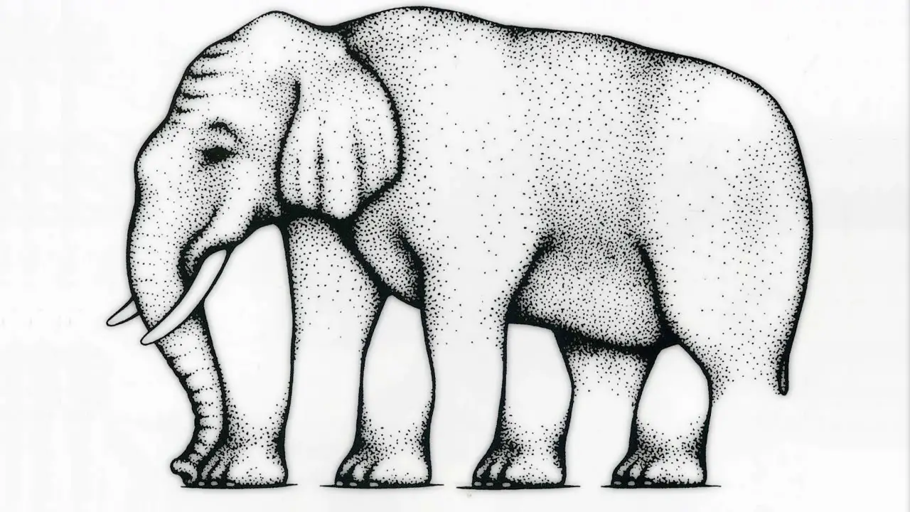 Galerie Iluzii optice - Elefantul cu mai multe picioare