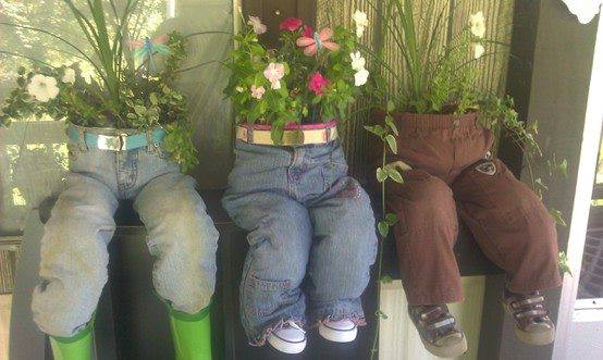 DIY ghivece de flori din pantaloni