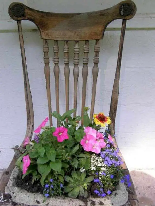 DIY scaun vechi giveci de flori