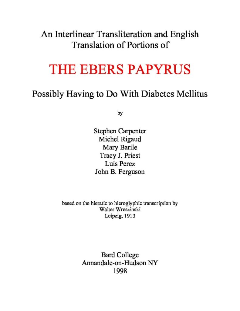 Papirusul ebers traducere din egipteana veche in engleza pdf