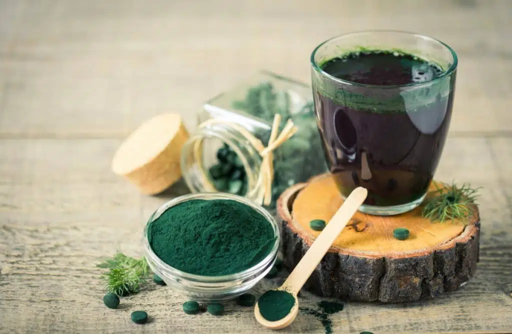 Arthrospira platensis spirulina pudra verde si pastile